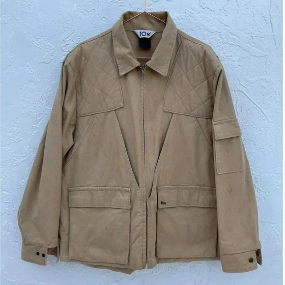 10X Mens Safari Hunting Vintage Long Sleeve Jacket Brown Sz Large - Picture 12 of 12